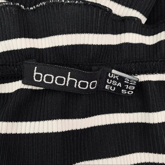 Boohoo Ribbed Striped Tube Dress SIze 18 - Picture 3 of 4